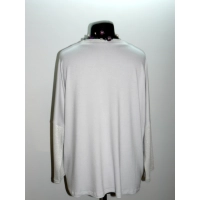 Bluzka Linda popielata z błyszczącymi rękawami i panelem